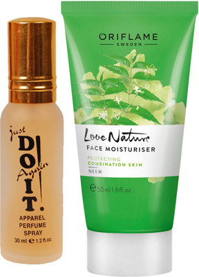 

Oriflame Sweden Love Nature Face Moisturiser Neem 50ml (32042) With Just Doit Parfume 30ml(Set of 2)
