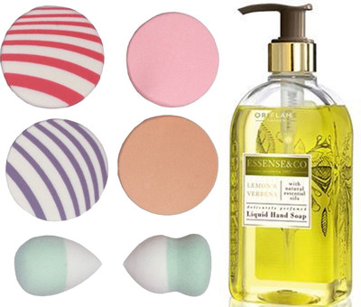 

Oriflame Sweden Essense&Co. Lemon & Verbena Liquid Hand Soap 300ml ( 31850 ) With Puff Sponge(Set of 7)