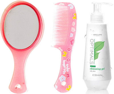 

Oriflame Sweden Optimals Whitening Cleanser - Oily Skin 200ml (26652) With Mirror Comb Set(Set of 3)