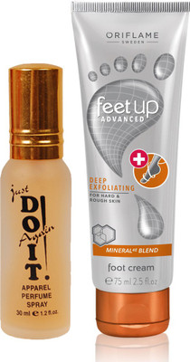 

Oriflame Sweden Feet Up Advance Deep Exfoliating Foot Cream 75ml ( 33033 ) With Just Doit Parfume 30ml(Set of 2)
