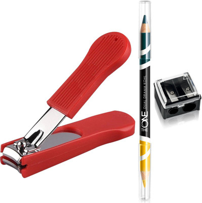 

Oriflame Sweden The ONE Dual Drama Kohl Eye Pencil 1.65g ( Canary Teal - 33254 ) & Dual Pencil Sharpener (27730) With Nail Cutter(Set of 3)