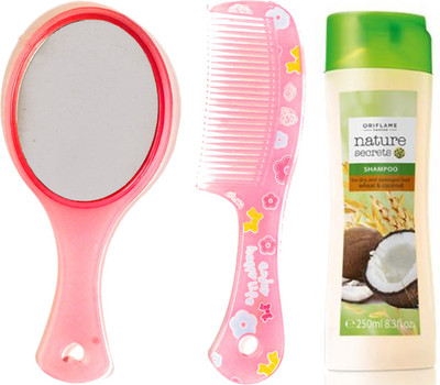 

Oriflame Sweden Nature Secrets Shampoo for Dry and Damaged Hair Wheat & Coconut 250ml (21860) With Mirror & Comb Set(Set of 3)