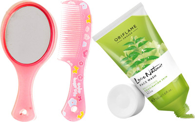 

Oriflame Sweden Love Nature Face Wash Neem 50ml (32041) With Mirror Comb Set(Set of 3)
