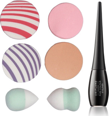 

Oriflame Sweden Pure Colour Eyeliner - Black (30792) With Puff Sponge(Set of 7)