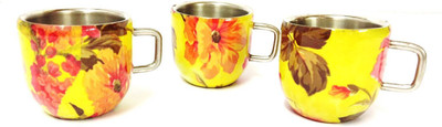 

Mahavir DOUBLE WALL TEA AND COFFEE CUP Steel(Multicolor, Pack of 3)