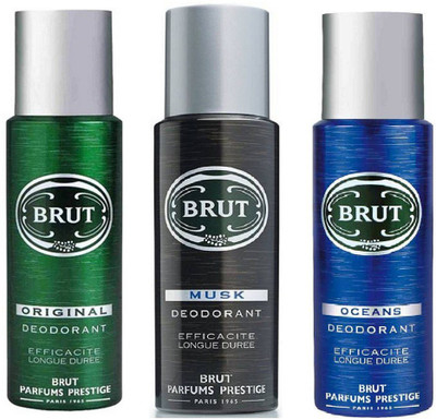 

Brut Original, Musk and Ocean Deodorant Spray Pack of 3 Combo (200ML each) 600ML Deodorant Spray - For Men(600 ml, Pack of 3)