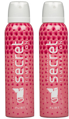 

Secret Temptation Flirt Deodorant Spray Pack of 2 Combo (150ML each) Deodorant Spray - For Women(300 ml, Pack of 2)