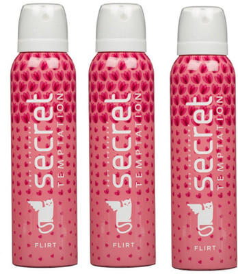 

Secret Temptation Flirt Deodorant Spray Pack of 3 Combo (150ML each) Deodorant Spray - For Women(450 ml, Pack of 3)