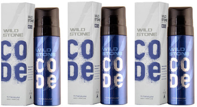 

Wild Stone Code Titanium Perfume Body Spray Pack of 3 Combo (120ML each) Perfume Body Spray - For Men(360 ml, Pack of 3)