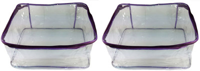 

Afrose High Quality Multipurpose transparent Plain Saree Cover 2PC Capacity 10-15 Units Saree/Blouse Each(White)