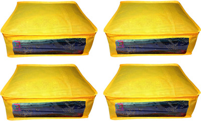 

Atorakushon new and modern stylish dresses covers Non Woven Saree wardrobe orgniser, cover / Wedding Gift, Regular Clothes Bag, Vanity pouch, Set Of 4 (Yellow) at4 pcs Sari Small Non woven yellow(Yellow)