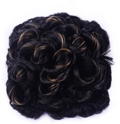 

Majik Synthetic Juda Hair Extensions For Women / Hair Accessories Bun ( Golden Highlighted) Bun, Hair Accessory Set(Black)
