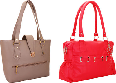 

Lady bar Shoulder Bag(Tan, Red), Red;tan