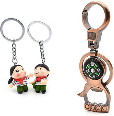 

Three Shades Thumb Opener Key Chain for Party Lovers & Tapori Couple Keychain Combo for Girls & Boys Key Chain