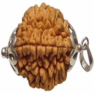 divyavedic 2 Mukhi/Face Original Rudraksha with silver pendant & silk Dori Wood Pendant