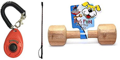 

Foodie Puppies Dog Combo Training Kit - Training Hunter Stick + Clicker with Wrist Strap + Training Dumbbell (Color May Vary) Wooden, Plastic Stick, Training Aid For Dog