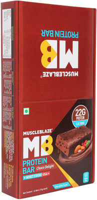 

MuscleBlaze Protein Bar with 22g Protein & Zero Added Sugar Protein Bars(72 g, Choco Delight)