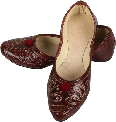 

DFR Ethnic Dark Brown Jutis For Women(Brown, 09 dark brown