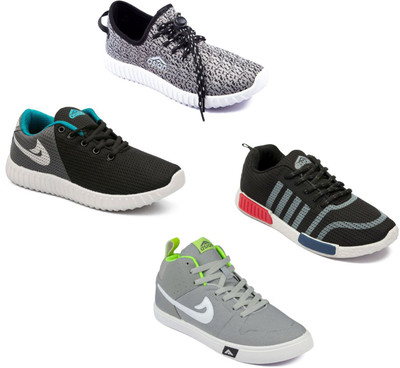 

Asian Asian men's casual shoes with sports shoes combo pack of 4 Walking Shoes For Men(Multicolor