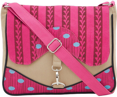 

Pickpocket Women Casual Pink Canvas Sling Bag