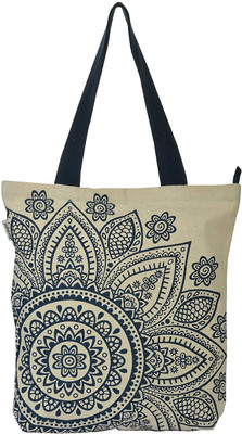 

Pickpocket Women Casual Blue, Beige Canvas Tote, Beige;blue
