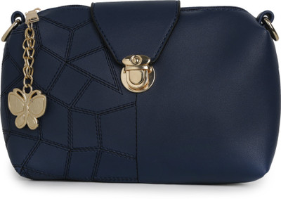 

Butterflies Women Casual Blue PU Sling Bag
