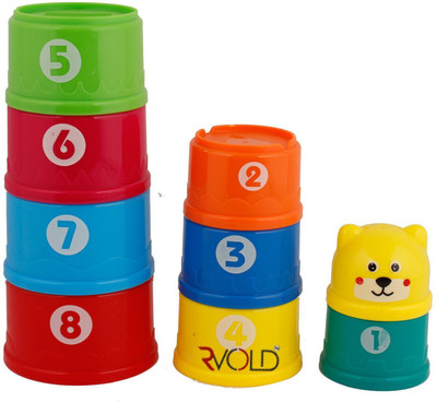 

RVOLD Bright Color Stacking Cups / Nesting Cups For Babies Infants Toddlers(Multicolor)