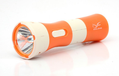 

24ENERGY EN 542 Rechargeable Everyday Purpose Torch Lamp with Strong and Weak Light Option Flashlight with 1W Hi Power LED Torch ideal for Camping Hiking Outdoor and Everyday purpose Torch(Orange : Rechargeable)