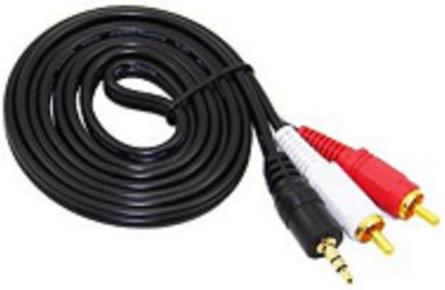 

TECHON TV-out Cable stereo 3.5mm Male To 2 RCA Male Stereo Audio Cable 1.5 Meter RCA Audio Video Cable (Multicolor)(Black, For Home Theater)