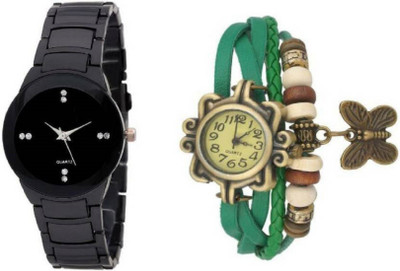 

Talgo New Arrival Festive Season Special TGIIKBGBKDORIGR Green Colour Round Dial Leather Dori Strap And Big Black Round Dial Metal Strap (Combo of 2) TGIIKBGBKDORIGR Watch - For Men & Women