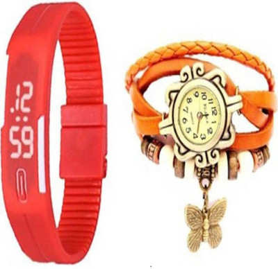 

Talgo New Arrival Festive Season Special TGLEDRDDOTIOR Red Colour LED Rubber Strap And Orange Colour Round Dial Leather Dori Strap (Combo of 2) TGLEDRDDORIOR Watch - For Boys & Girls