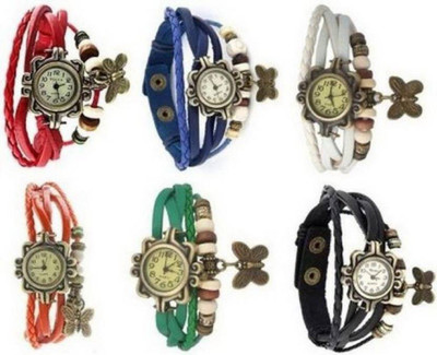 

Talgo New Arrival Festive Season Special TGDORIRDBUWHORGRBK Multi Coloue Round Dial Leather Dori Strap (Combo of 6) TGDORIRDBUWHORGRBK Watch - For Girls