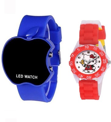 COSMIC blue apple led boys watch DESINGER AND FANCY HELLO KITTY CARTOON PRINTED ON TINNY DIAL KIDS & CHILDREN Watch  - For Boys & Girls   Watches  (COSMIC)