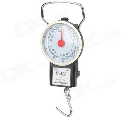 

Sukot 22kg Analog Baggage Scale Manual Luggage Weighing Scale Weight Scale with Measure Tape Weighing Scale(Black & White)
