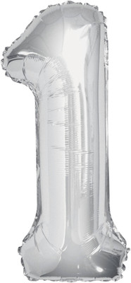 

Party Anthem Solid Large Silver 1 Number Foil Balloon- 40 Inches / 3.3 Feet Balloon(Silver, Pack of 1)