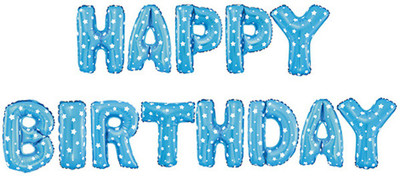 

Jamboree Printed 13pcs/lot Letter Happy Birthday BALLOON foil balloon baby birthday decoration alphabet helium balloon Balloon(Blue, Pack of 13)