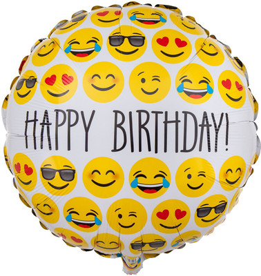 

Party Anthem Printed Emoji “Happy Birthday” Foil Balloon 18 inches Balloon(Multicolor, Pack of 1)