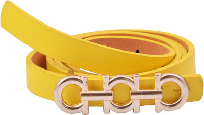 

Antiformal Women Casual, Party, Formal, Evening Yellow Artificial Leather Belt