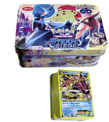 

Akrobo Pokemon Steam Siege Cards With Tin Box(Multicolor)