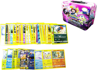 

Emob Pokemon Jumbo Collection Sun And Moon Burning Shadows Trading Card Game Multicolor Cartoon Metal Box Pack(Multicolor)