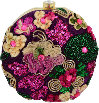 

Tooba Handicraft Party Purple Clutch