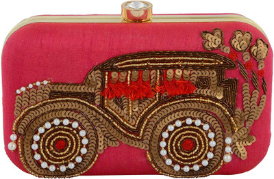 

Tooba Handicraft Party Pink Clutch