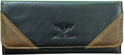 

SN LOUIS Women Casual Green Genuine Leather, Artificial Leather Wallet(3 Card Slots), Brown