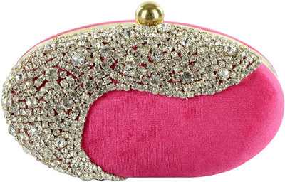 

Tooba Handicraft Party Pink Clutch