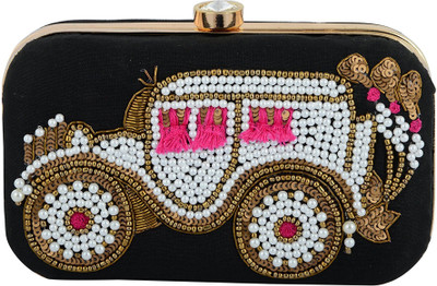 

Tooba Handicraft Party Black Clutch