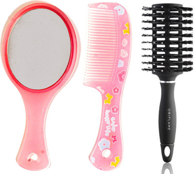 

Oriflame Sweden Blow-Drying Brush (27134) With Mirror & Comb Set(Set of 3)