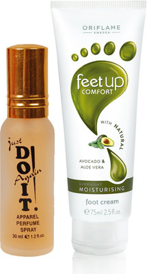 Oriflame Sweden Feet Up Comfort Overnight Moisturising Foot Cream 75ml ( 32370 ) With Just Doit Parfume 30ml(2 Items in the set) Oriflame Sweden Feet Up Comfort Overnight Moisturising Foot Cream 75ml ( 32370 ) With Just Doit Parfume 30ml(2 Items in the set)