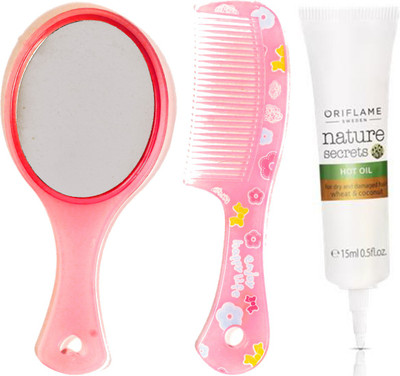 

Oriflame Sweden Nature Secrets Hot Oil for Dry and Damaged Hair Wheat & Coconut 15ml (22698) With Mirror & Comb Set(Set of 3)