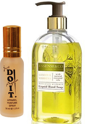 

Oriflame Sweden Essense&Co. Lemon & Verbena Liquid Hand Soap 300ml ( 31850 ) With Just Doit Parfume 30ml(Set of 2)