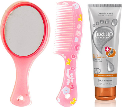 

Oriflame Sweden Feet Up Advance Deep Exfoliating Foot Cream 75ml ( 33033 ) With Mirror & Comb Set(Set of 3)